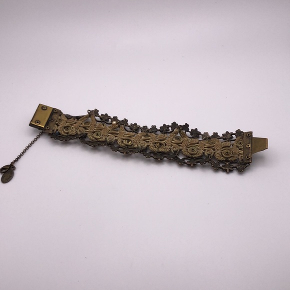 VTG Michal Negrin large cuff bracelet One of a kind. Bohemian. Floral. Signed - Picture 11 of 16